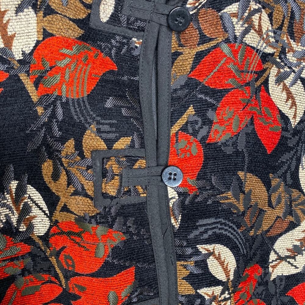 Embroidered Fall Leaves Vest Reversible Large - Picture 2 of 8